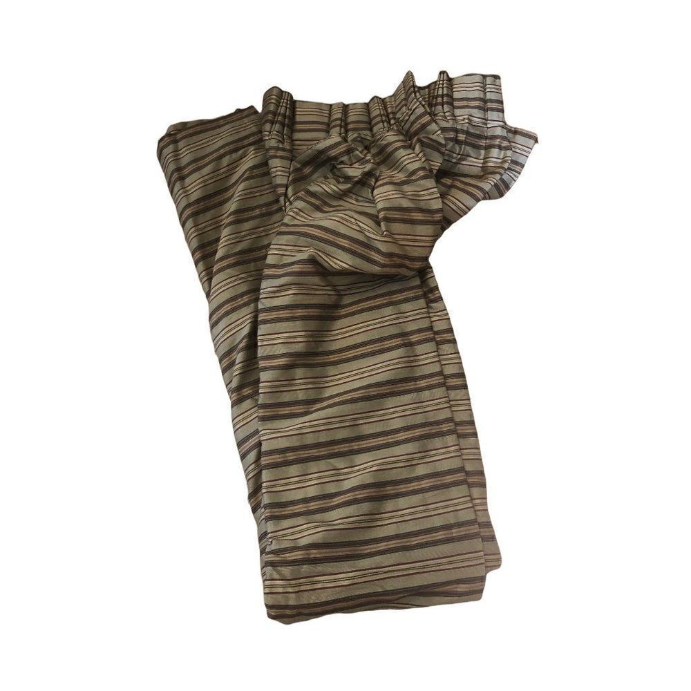 Pair of Custom Made Period Curtains Striped 40" x 86"